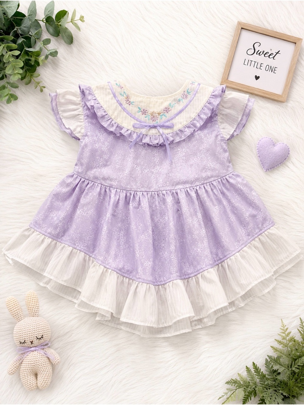 Sears Lavender Baby Dress size 0-6 months